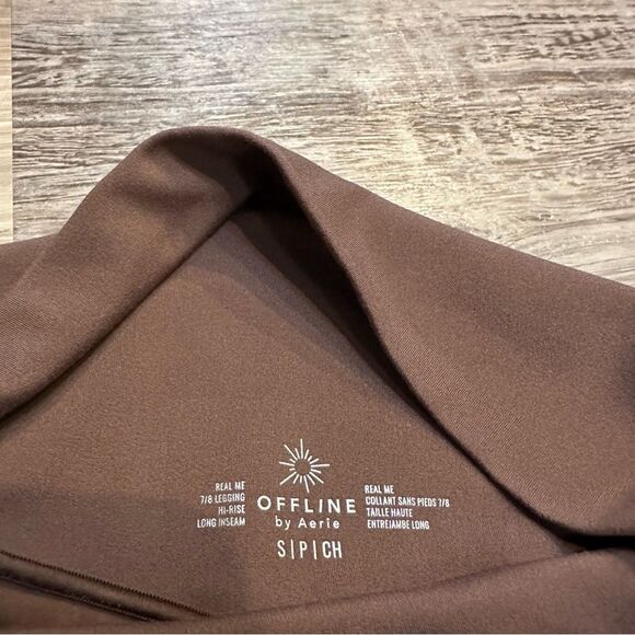 BUNDLE 3 AERIE Real Me 7/8 High Rise Legging Women Size Small Black Brown Blue - Picture 9 of 10